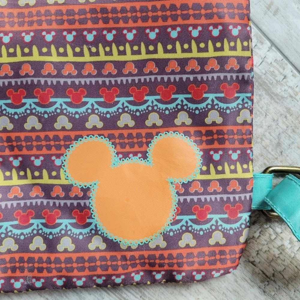 Disney Parks Animal Kingdom Safari‎ Print w/ Mickey Drawstring Backpack Boho Bag